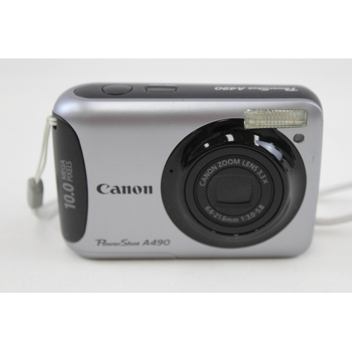 487 - Canon Powershot A490 Digital Compact Camera Working w/ Canon 3.3x Zoom Lens