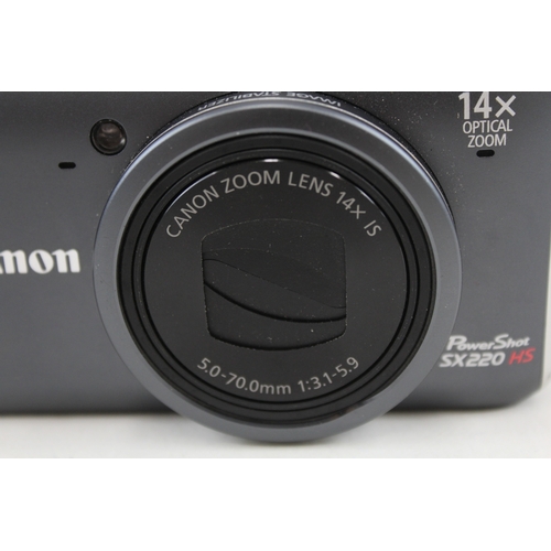 488 - Canon Powershot SX220 HS Digital Compact Camera Working w/ Canon 14x IS Lens