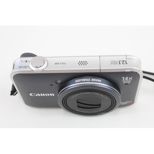 488 - Canon Powershot SX220 HS Digital Compact Camera Working w/ Canon 14x IS Lens