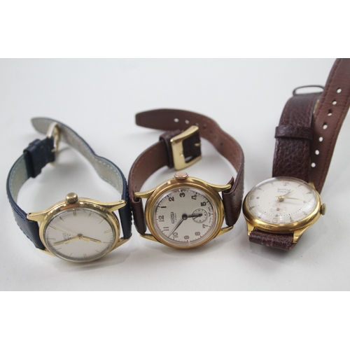 494 - Men's Vintage Watches Hand-Wind WATCH RUNS X 3