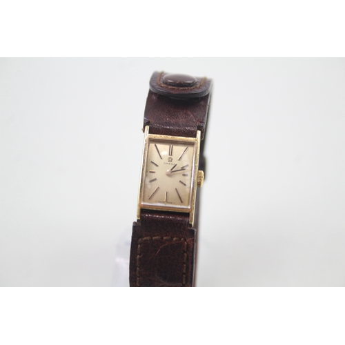 506 - Women's Vintage Omega 18K Gold Watch Hand-Wind WATCH RUNS