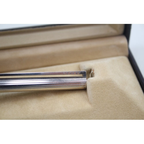 543 - Vintage S.T DUPONT Silver Plated Ballpoint Pen / Biro WRITING Original Box