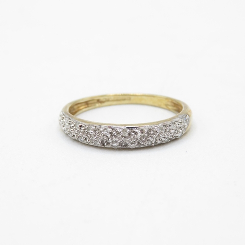 10 - 9ct gold diamond half eternity dress ring (1.4g) Size  M 1/2