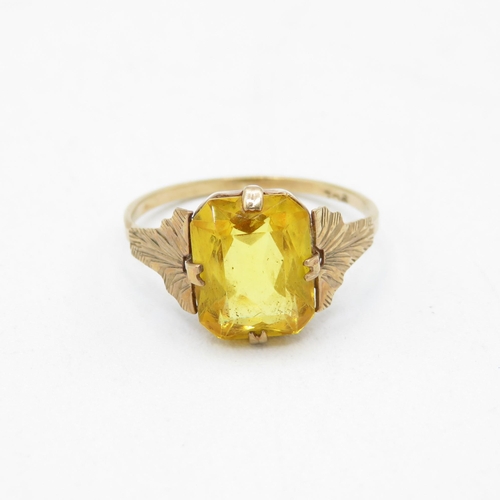 174 - 9ct gold vintage paste dress ring (2g) Size  N