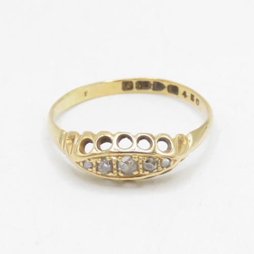 110 - 18ct gold antique diamond ring (1.9g) Size  Q