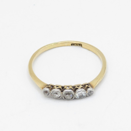 28 - 18ct gold diamond five stone ring, circa 1920's (1.5g) Size  P