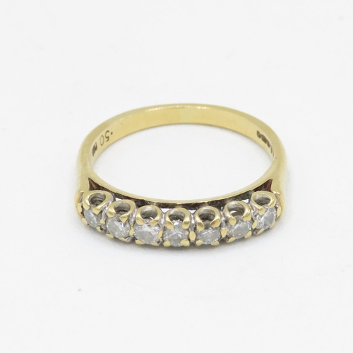 49 - 18ct gold diamond half eternity ring (3.2g) Size  N