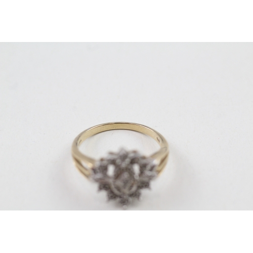 113 - 9ct gold diamond dress ring (2.5g) Size  O