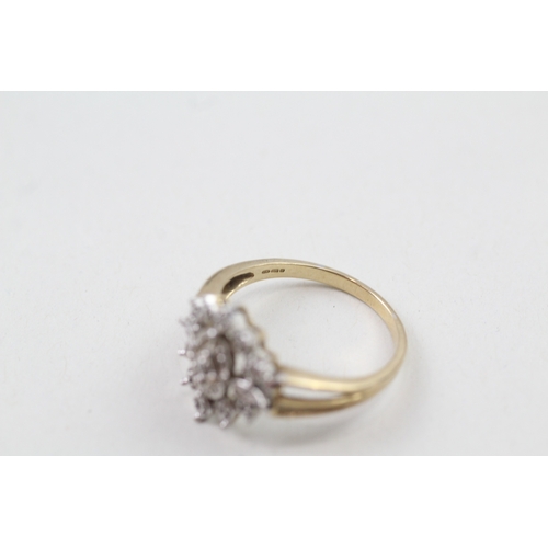 113 - 9ct gold diamond dress ring (2.5g) Size  O