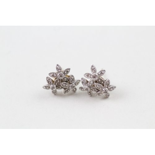 140 - 9ct gold diamond earrings (2.4g)