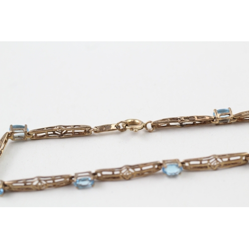 148 - 9ct gold topaz bracelet with Mackintosh inspired design (3.9g)