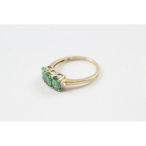 16 - 10ct gold emerald & diamond dress ring (2.1g) Size  N 1/2