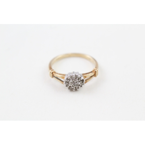 184 - 9ct gold vintage parve set diamond dress ring (1.8g) Size  L 1/2