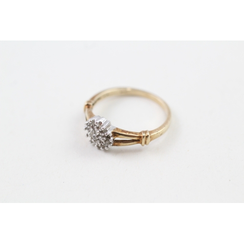 184 - 9ct gold vintage parve set diamond dress ring (1.8g) Size  L 1/2