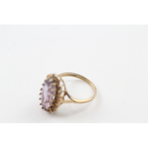 191 - 9ct gold vintage amethyst dress ring (3.4g) Size  N