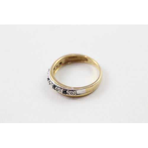 31 - 9ct gold sapphire & diamond half eternity ring (2.2g) Size  N