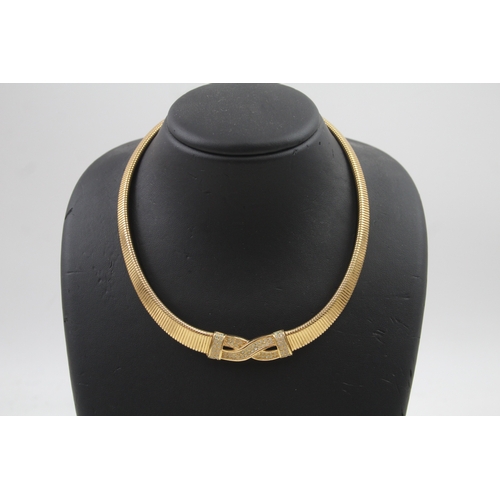 340 - Gold tone collar necklace by designer Christian Dior (29g)