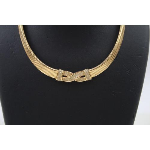 340 - Gold tone collar necklace by designer Christian Dior (29g)