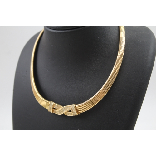 340 - Gold tone collar necklace by designer Christian Dior (29g)