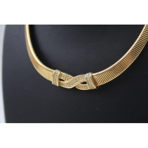 340 - Gold tone collar necklace by designer Christian Dior (29g)