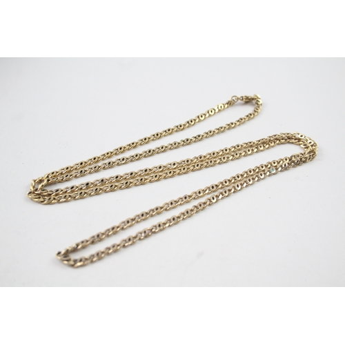 345 - Gold tone long length fancy link chain by designer Grosse (22g)