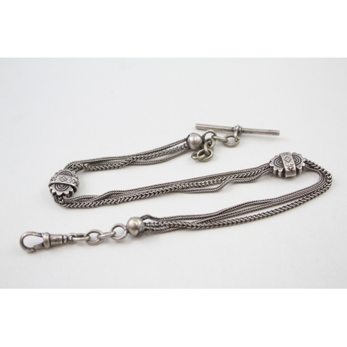 348 - Silver antique Albertina watch chain (21g)