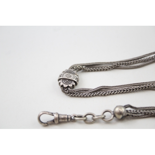 348 - Silver antique Albertina watch chain (21g)