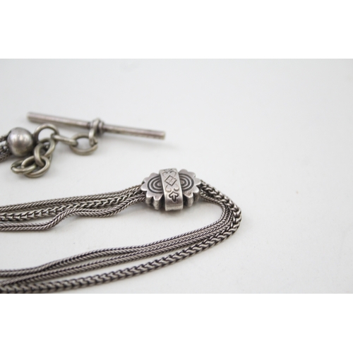 348 - Silver antique Albertina watch chain (21g)