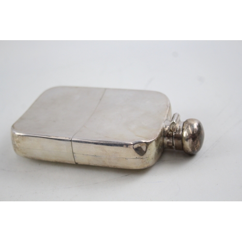 358 - Antique Victorian 1889 Birmingham Sterling Silver Gents Hip Flask (221g)