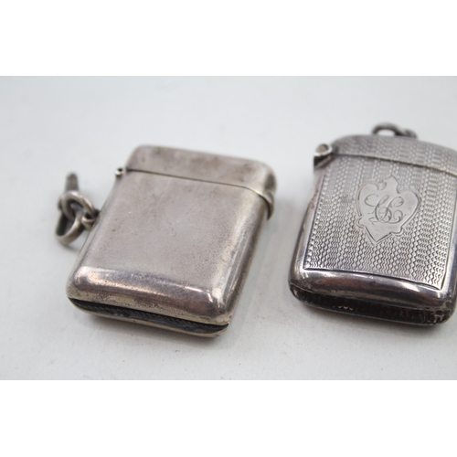 374 - 3 x Antique .925 Sterling Silver Vesta Cases Inc Victorian, Edwardian (98g)