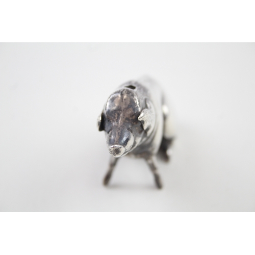 385 - Antique Hallmarked 1916 London Sterling Silver Filled Novelty Pig Ornament (71g)