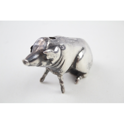 385 - Antique Hallmarked 1916 London Sterling Silver Filled Novelty Pig Ornament (71g)