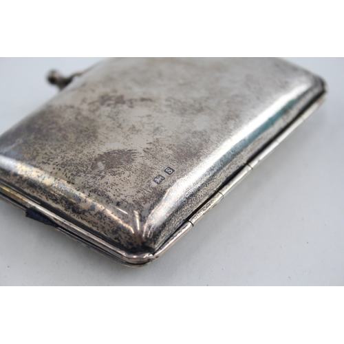 386 - Antique Hallmarked 1917 Birmingham Sterling Silver Ladies Coin Purse / Bag 68g