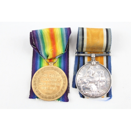 395 - WW1 Medal Pair 27959 Sjt A. Bleasby South Staffs Regt