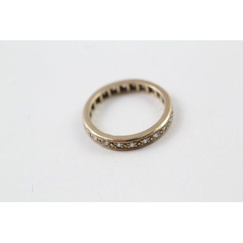 40 - 9ct gold diamond full eternity ring (1.9g) Size  K