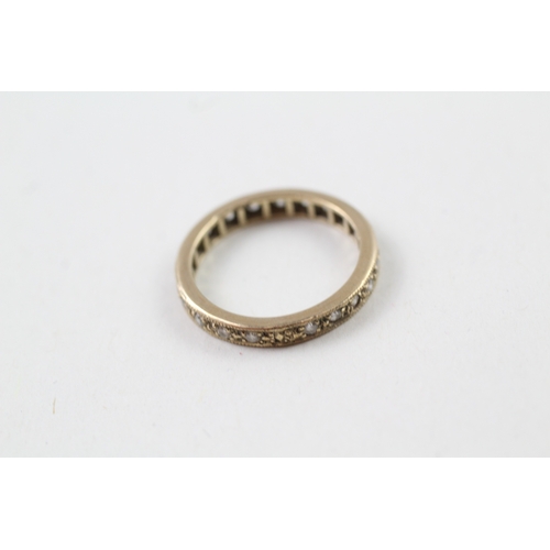 40 - 9ct gold diamond full eternity ring (1.9g) Size  K