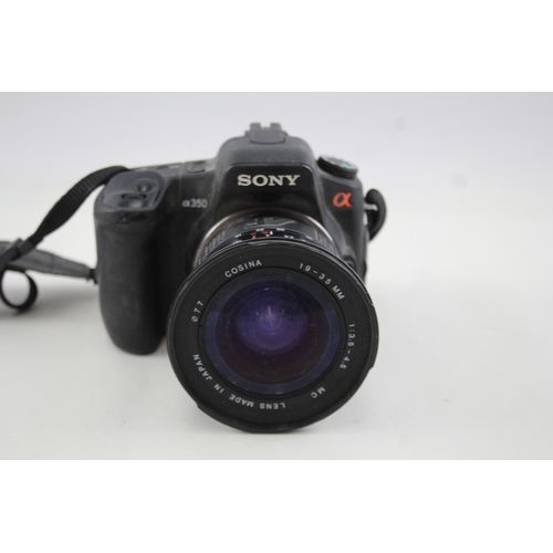 447 - Sony A350 Vintage DSLR Digital Camera Working w/ Cosina 19-35mm F/3.5-4.5