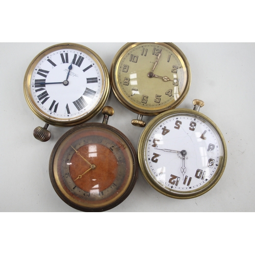 469 - Job Lot Vintage Travel Clocks Hand-Wind UNTESTED x 4