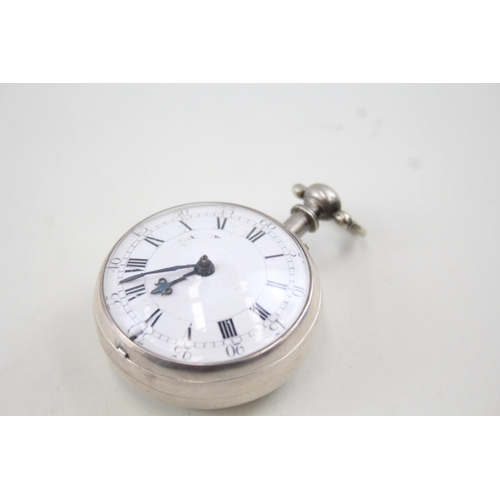 477 - Vintage 925 Silver Henry Nathan Pocket Watch Key-Wind SPARES & REPAIRS