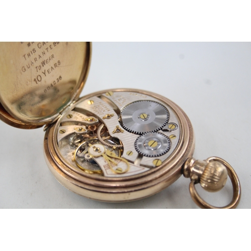 480 - Jason Weiler & Son Railway Style Rolled Gold Pocket Watch Hand-Wind WATCH RUNS