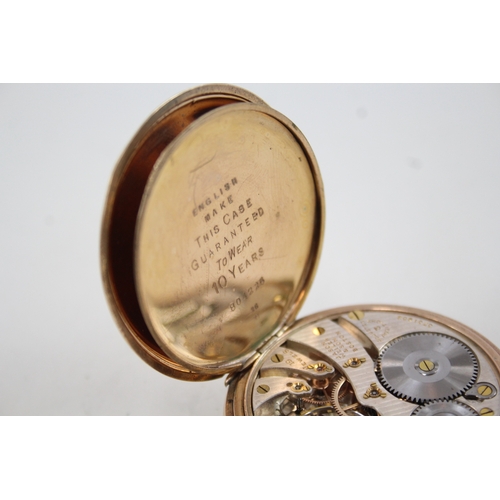 480 - Jason Weiler & Son Railway Style Rolled Gold Pocket Watch Hand-Wind WATCH RUNS