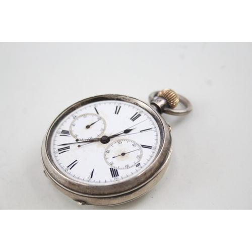 481 - 935 Silver Split Second Chronograph Pocket Watch Hand-Wind SPARES & REPAIRS