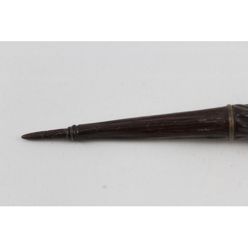 491 - Antique Novelty Wooden Black Forest Umbrella / Parasol Needle Case