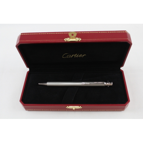 492 - Santos De CARTIER Silver Tone Palladium Finish Ballpoint Pen / Biro WRITING