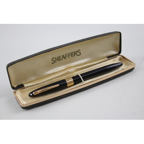 495 - Vintage Sheaffer Snorkel Black Fountain Pen w/ 14ct Nib WRITING Boxed