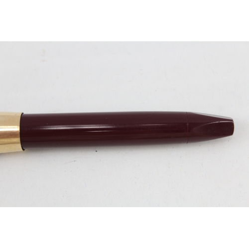 497 - Vintage Sheaffer PFM Pen For Men Burgundy Fountain Pen w/ 14ct Gold Nib WRITING