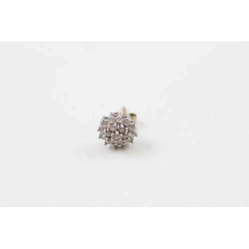 69 - 9ct gold parve set diamond stud earrings (1.4g)