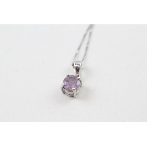 9 - 9ct gold amethyst pendant necklace (1.6g)