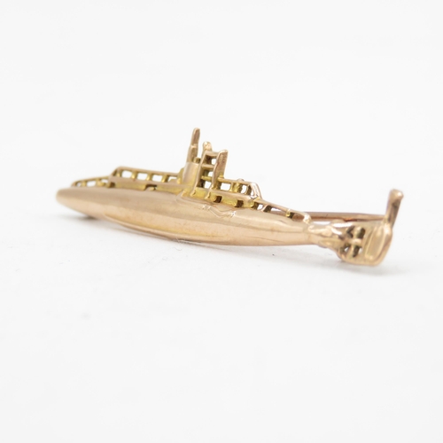 5 - 9ct Gold WWI Submarine Sweetheart Brooch (2.1g)