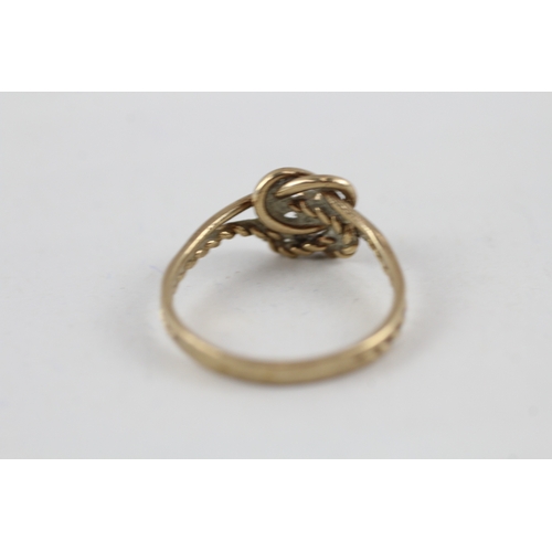 106 - 9ct gold vintage diamond knot design dress ring (1.6g) AS SEEN Size  M